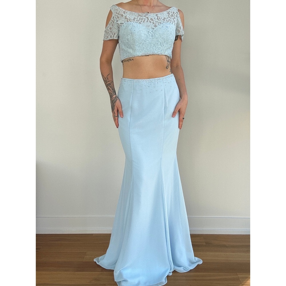 Light Blue Two Piece Gown